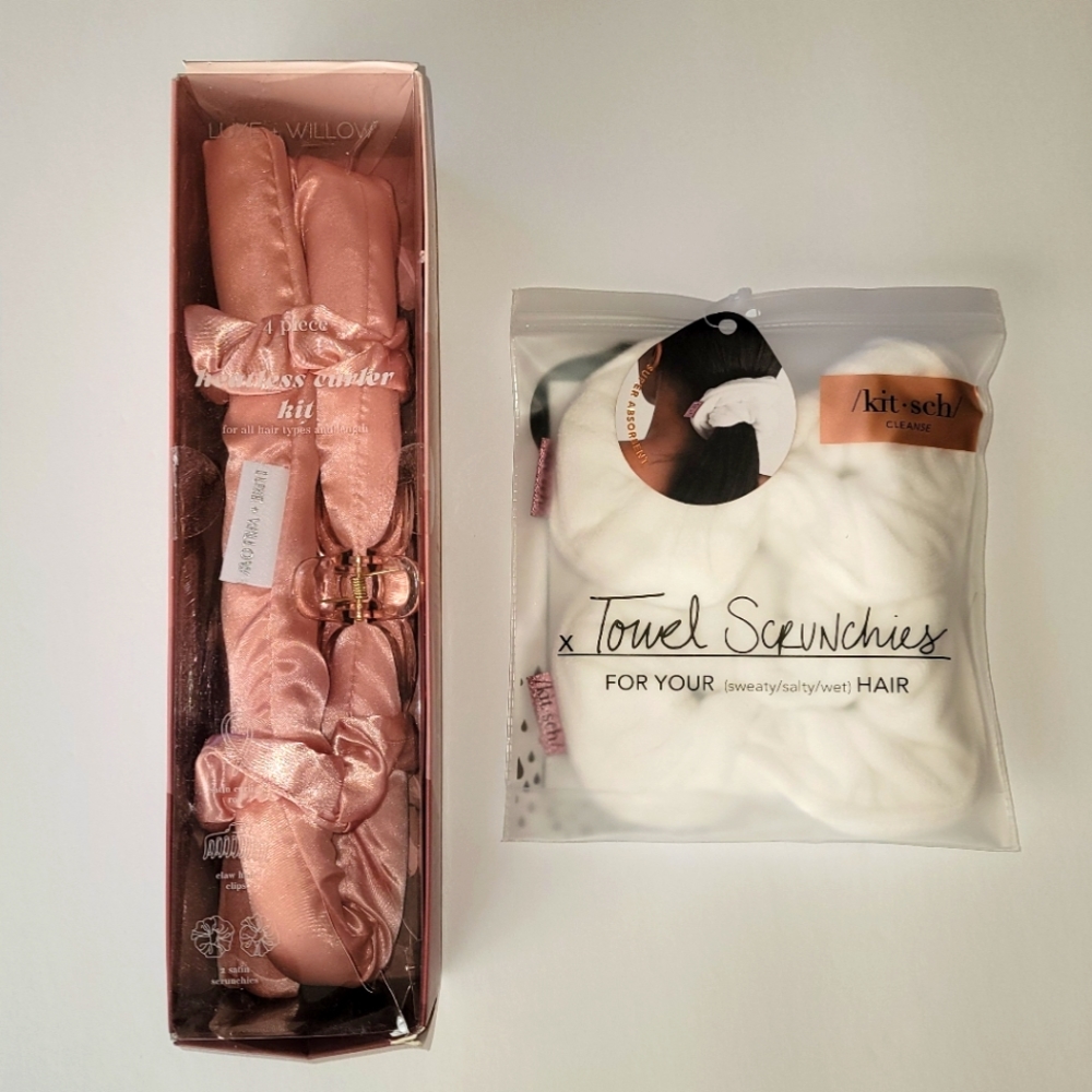 Heatless Curler Kit & Towel Scrunchie Set